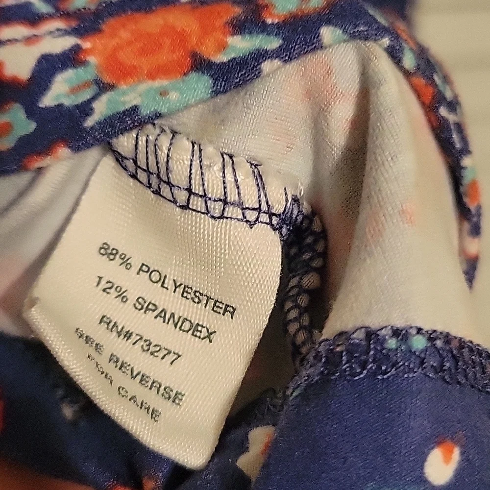 MUDD Girls blue Floral mixed patchwork print boho tunic sz 12 - Picture 3 of 4